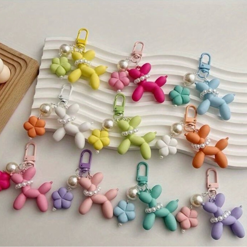 Colorful Balloon Dog Keychains